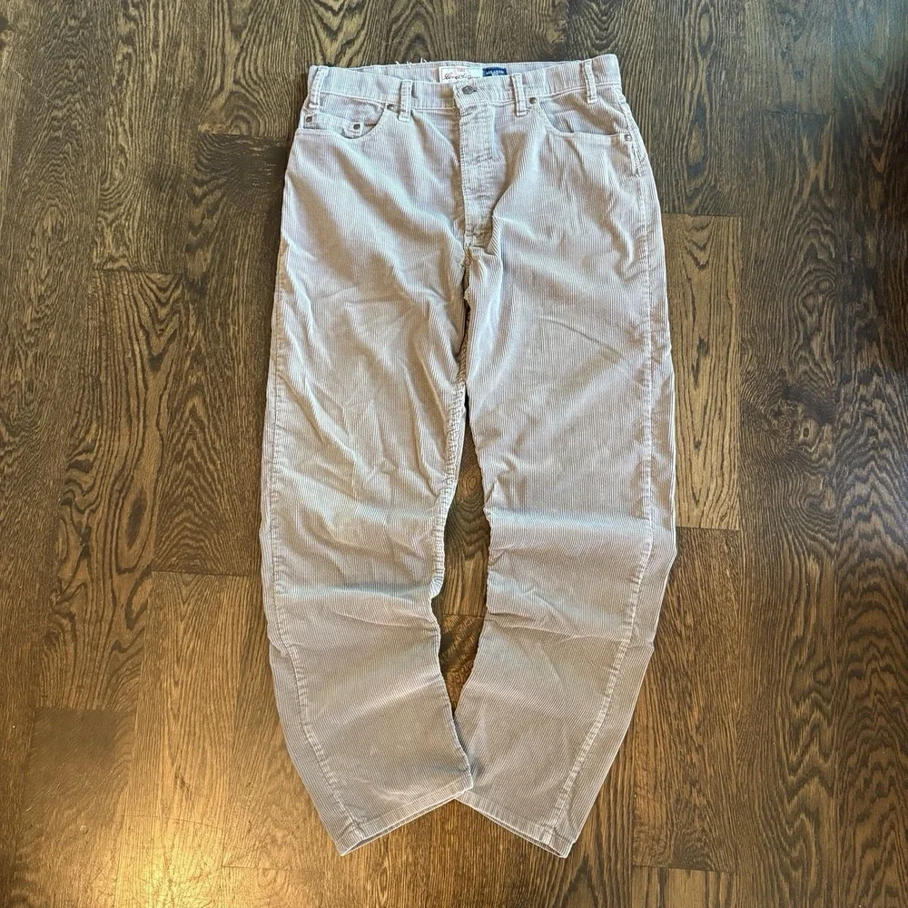 Vtg 90s Levis 540 Orange Tab Corduroy Pants Mens 36x32 Relaxed Fit Beige USA